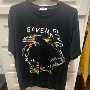 Givenchy Black Tee with Vibrant Graphic